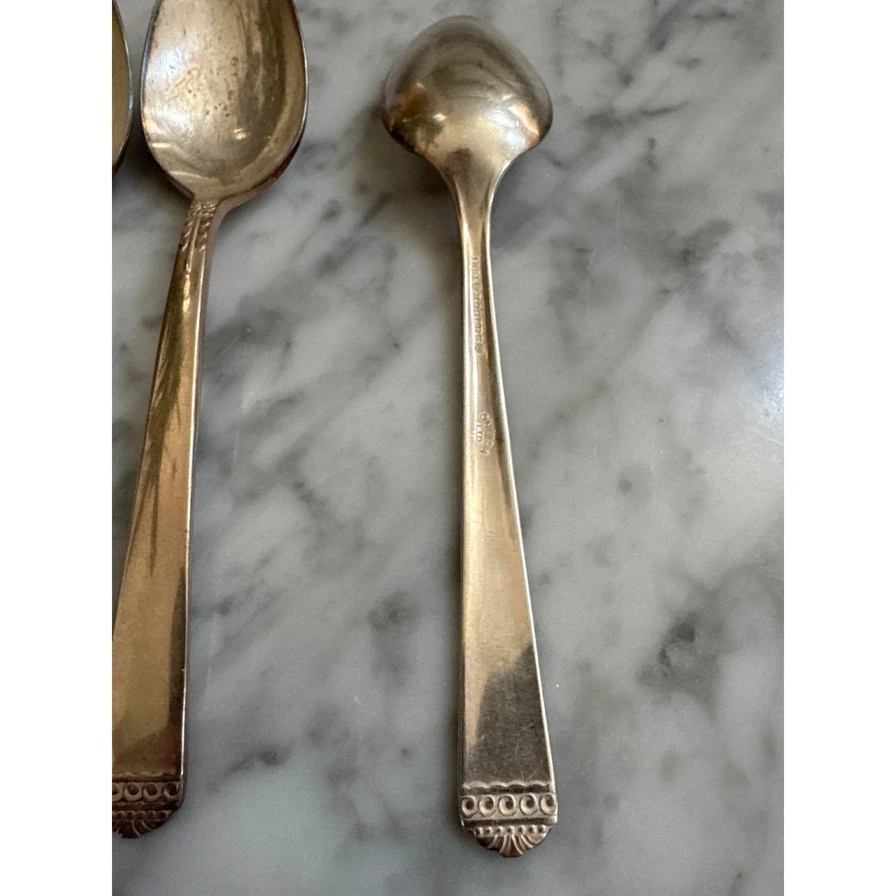 Oneida 1881 Rogers Surf Club Silverplate Teaspoons Set of 6 Vintage 1938 Spoons